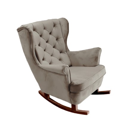 Fotel USZAK bujany tapicerowany z podłokietnikami, kolor Szary tkanina MAGIC VELVET