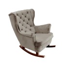 Fotel USZAK bujany tapicerowany z podłokietnikami, kolor Szary tkanina MAGIC VELVET