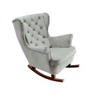 Fotel USZAK bujany tapicerowany z podłokietnikami, kolor Popielaty tkanina MAGIC VELVET