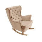 Fotel USZAK bujany tapicerowany z podłokietnikami, kolor Beżowy tkanina MAGIC VELVET