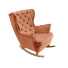 Fotel USZAK bujany tapicerowany z podłokietnikami, kolor Pomarańczowy tkanina MAGIC VELVET