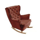 Fotel USZAK bujany tapicerowany z podłokietnikami, kolor Bordowy tkanina MAGIC VELVET