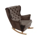Fotel USZAK bujany tapicerowany z podłokietnikami, kolor Brązowy tkanina MAGIC VELVET