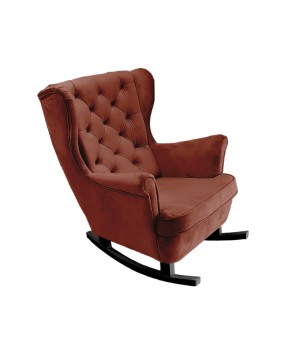 Fotel USZAK bujany tapicerowany z podłokietnikami, kolor Bordowy tkanina MAGIC VELVET