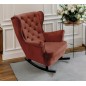 Fotel USZAK bujany tapicerowany z podłokietnikami, kolor Bordowy tkanina MAGIC VELVET