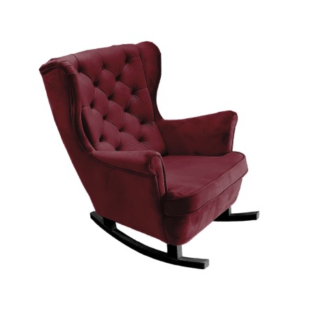 Fotel USZAK bujany tapicerowany z podłokietnikami, kolor Burgundowy tkanina MAGIC VELVET
