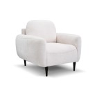 Fotel BOHO na drewnianych nogach z oparciem i podłokietnikami w tkaninie Perfect Harmony 01