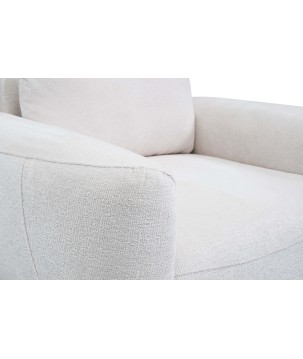 Fotel BOHO na drewnianych nogach z oparciem i podłokietnikami w tkaninie Perfect Harmony 01