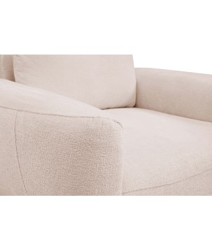 Fotel BOHO na drewnianych nogach z oparciem i podłokietnikami w tkaninie Perfect Harmony 02