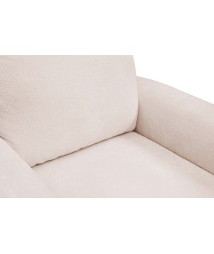 Fotel BOHO na drewnianych nogach z oparciem i podłokietnikami w tkaninie Perfect Harmony 02