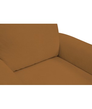 Fotel BOHO na drewnianych nogach z oparciem i podłokietnikami w tkaninie Perfect Harmony 56