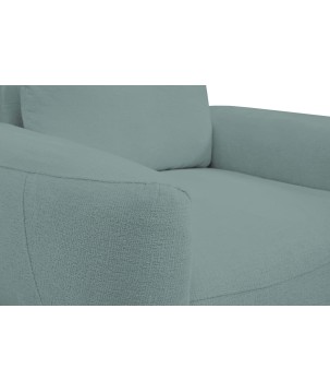 Fotel BOHO na drewnianych nogach z oparciem i podłokietnikami w tkaninie Perfect Harmony 72