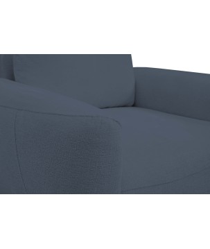 Fotel BOHO na drewnianych nogach z oparciem i podłokietnikami w tkaninie Perfect Harmony 77