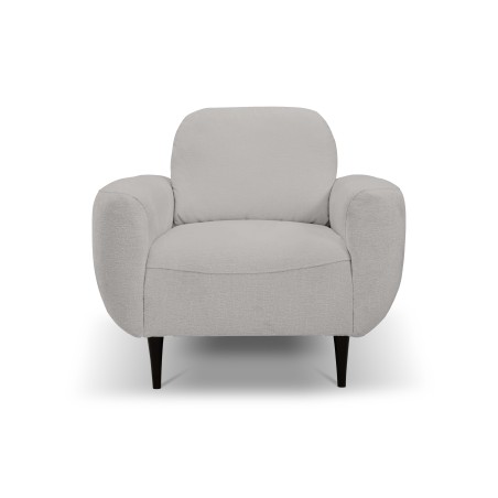 Fotel BOHO na drewnianych nogach z oparciem i podłokietnikami w tkaninie Perfect Harmony 80