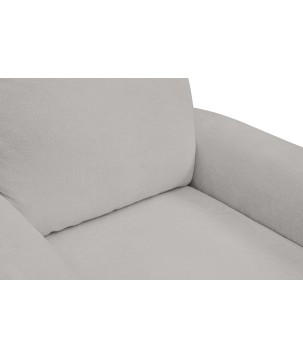 Fotel BOHO na drewnianych nogach z oparciem i podłokietnikami w tkaninie Perfect Harmony 80