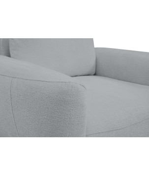 Fotel BOHO na drewnianych nogach z oparciem i podłokietnikami w tkaninie Perfect Harmony 82