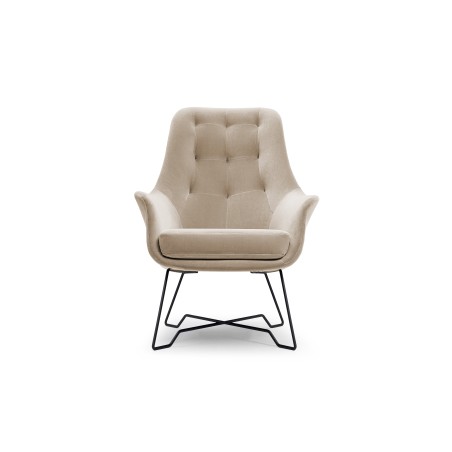 Fotel EZO na stalowych nogach z oparciem i podłokietnikami w tkaninie Monolith 04