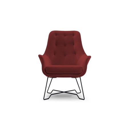 Fotel EZO na stalowych nogach z oparciem i podłokietnikami w tkaninie Monolith 59