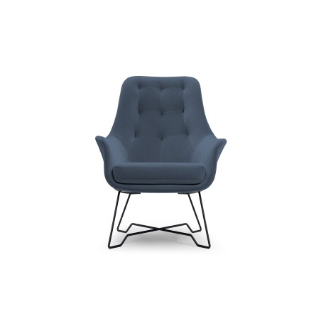 Fotel EZO na stalowych nogach z oparciem i podłokietnikami w tkaninie Monolith 77