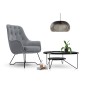 Fotel EZO na stalowych nogach z oparciem i podłokietnikami w tkaninie Monolith 85
