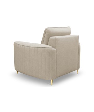 Fotel LAREN na stalowych nogach z oparciem i podłokietnikami w tkaninie CASTEL 03