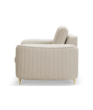 Fotel LAREN na stalowych nogach z oparciem i podłokietnikami w tkaninie CASTEL 03