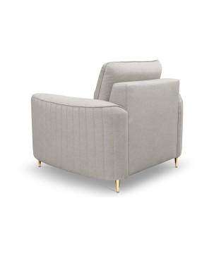 Fotel LAREN na stalowych nogach z oparciem i podłokietnikami w tkaninie CASTEL 04