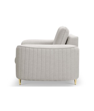 Fotel LAREN na stalowych nogach z oparciem i podłokietnikami w tkaninie CASTEL 04