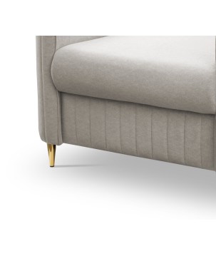 Fotel LAREN na stalowych nogach z oparciem i podłokietnikami w tkaninie CASTEL 04