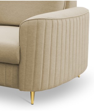 Fotel LAREN na stalowych nogach z oparciem i podłokietnikami w tkaninie CASTEL 15