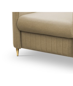 Fotel LAREN na stalowych nogach z oparciem i podłokietnikami w tkaninie CASTEL 15