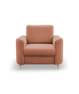 Fotel LAREN na stalowych nogach z oparciem i podłokietnikami w tkaninie CASTEL 55