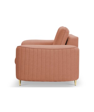 Fotel LAREN na stalowych nogach z oparciem i podłokietnikami w tkaninie CASTEL 55