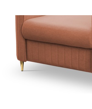 Fotel LAREN na stalowych nogach z oparciem i podłokietnikami w tkaninie CASTEL 55