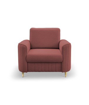 Fotel LAREN na stalowych nogach z oparciem i podłokietnikami w tkaninie CASTEL 59