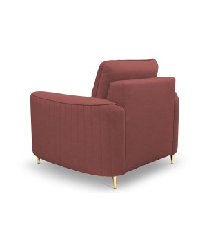 Fotel LAREN na stalowych nogach z oparciem i podłokietnikami w tkaninie CASTEL 59