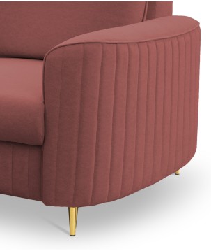 Fotel LAREN na stalowych nogach z oparciem i podłokietnikami w tkaninie CASTEL 59