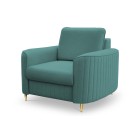 Fotel LAREN na stalowych nogach z oparciem i podłokietnikami w tkaninie CASTEL 70