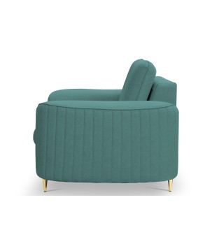 Fotel LAREN na stalowych nogach z oparciem i podłokietnikami w tkaninie CASTEL 70