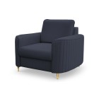 Fotel LAREN na stalowych nogach z oparciem i podłokietnikami w tkaninie CASTEL 79