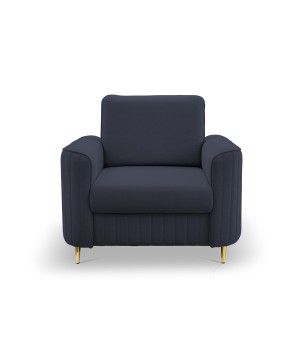 Fotel LAREN na stalowych nogach z oparciem i podłokietnikami w tkaninie CASTEL 79