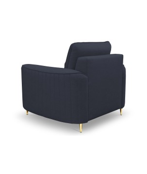 Fotel LAREN na stalowych nogach z oparciem i podłokietnikami w tkaninie CASTEL 79