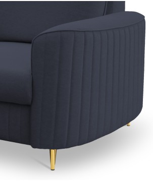 Fotel LAREN na stalowych nogach z oparciem i podłokietnikami w tkaninie CASTEL 79