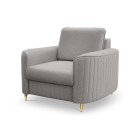 Fotel LAREN na stalowych nogach z oparciem i podłokietnikami w tkaninie CASTEL 80