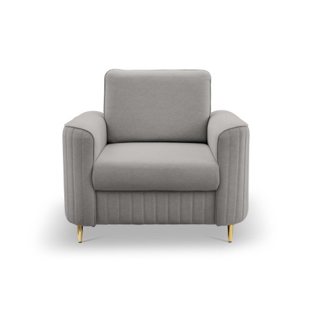 Fotel LAREN na stalowych nogach z oparciem i podłokietnikami w tkaninie CASTEL 80