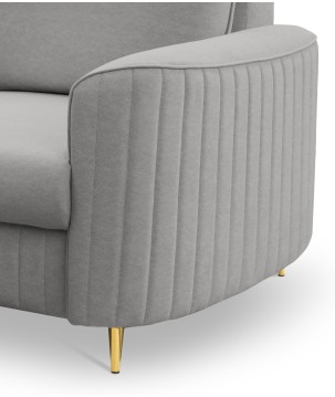 Fotel LAREN na stalowych nogach z oparciem i podłokietnikami w tkaninie CASTEL 80