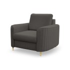 Fotel LAREN na stalowych nogach z oparciem i podłokietnikami w tkaninie CASTEL 93