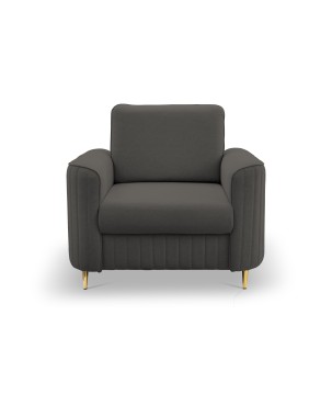 Fotel LAREN na stalowych nogach z oparciem i podłokietnikami w tkaninie CASTEL 93