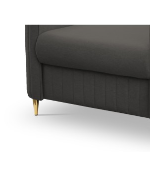 Fotel LAREN na stalowych nogach z oparciem i podłokietnikami w tkaninie CASTEL 93