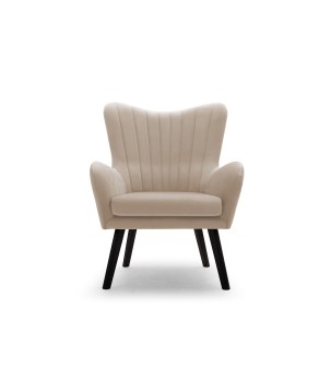 Fotel TED z wysokim oparciem i siedziskiem w tkaninie VELLUTO 02